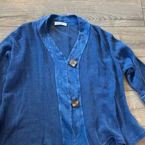 Elegant Blue Button-Down Shirt